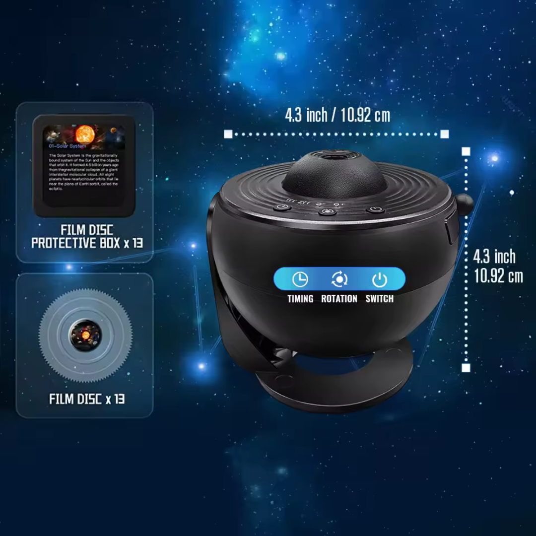 Proyector de Galaxia Para planetario, luz nocturna de cielo estrellado realista, Sistema Solar, luna de constelación para dormitorio de niños